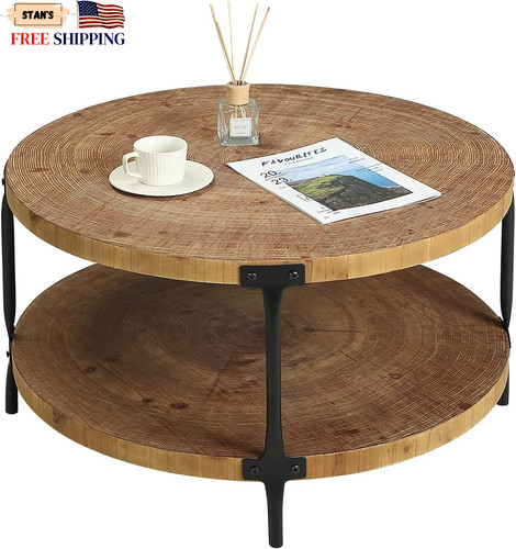 Round boho wood - wood, coffee