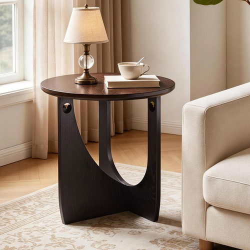 Solid wood side table natural - solid,