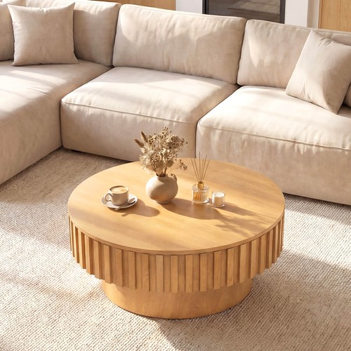 Round coffee table - table, storage