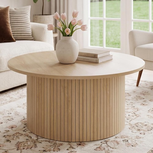 Round coffee table wood - round,