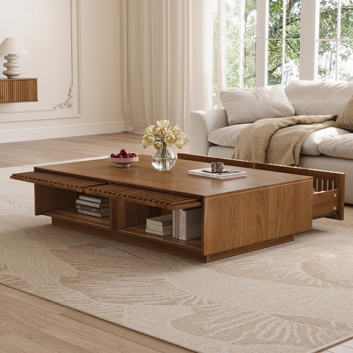 Modern solid wood coffee table - wood,