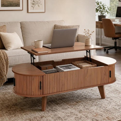 Oval lift top coffee table - oval,