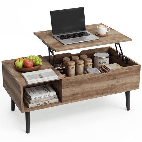 Gray wooden lift top coffee - gray,