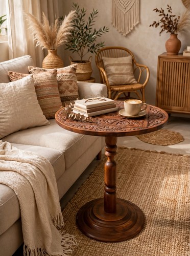 Handmade carved wooden side - handmade,