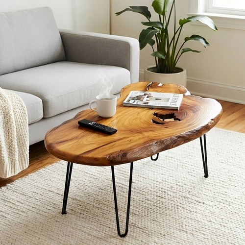 Live edge coffee table - table, large