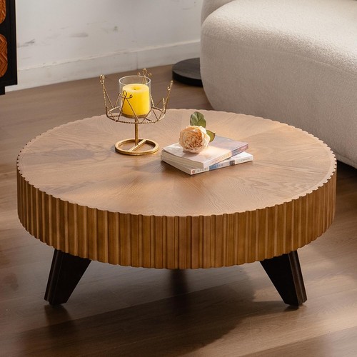 Round coffee table wood - 31.5'',
