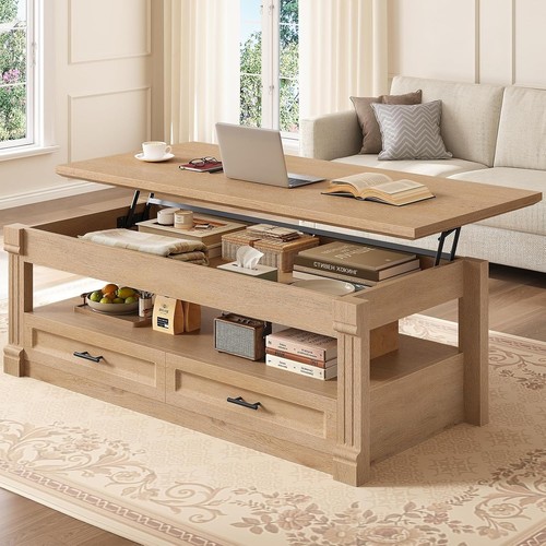 Lift top coffee table with - top,