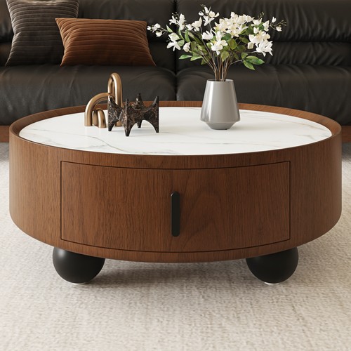 Wooden round coffee - wooden,