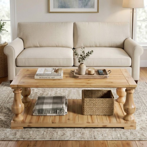 Tier wood coffee table - 2-tier,