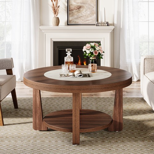 Round coffee table - coffee,