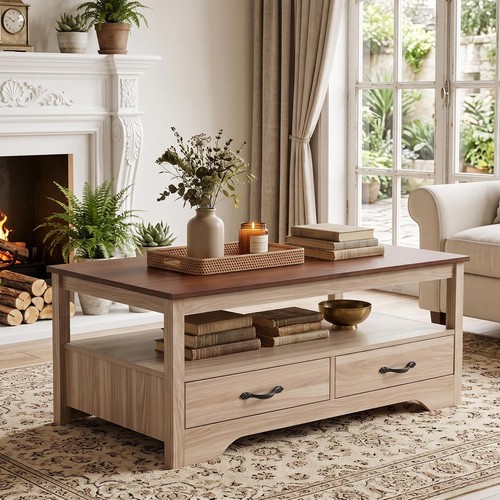 Rectangular coffee table with - rectangular,