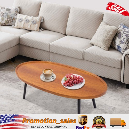 Wooden oval coffee - wooden, table
