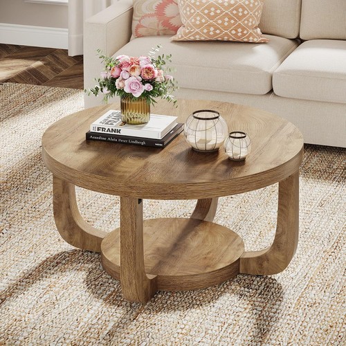 Round coffee table - coffee,