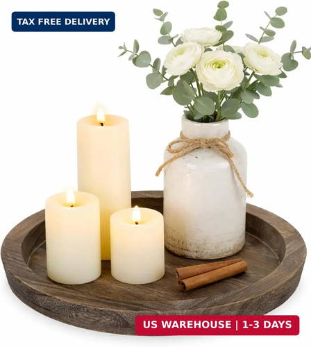Hanobe round wooden candle - hanobe,