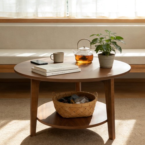 Tier round coffee - round, wood
