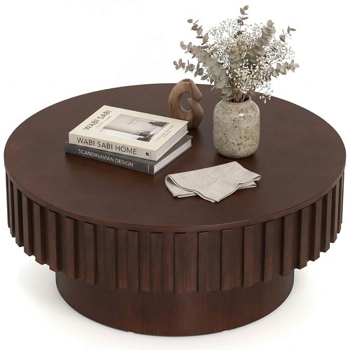 Round coffee table storage - w/,