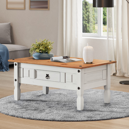 Corona coffee table - coffee, white