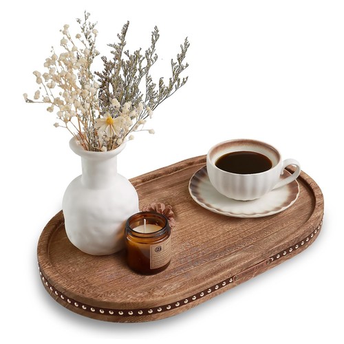 Rustic oval wooden decorative - rustic,