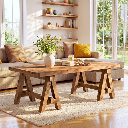 Solid wood rectangular coffee - solid,