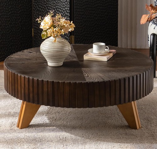 Round coffee table wood - 31.5'',
