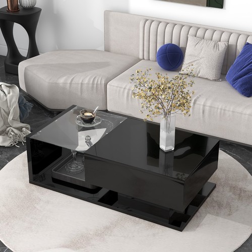Modern coffee table wtempered - modern,