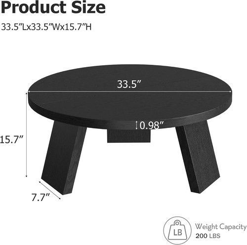 Wooden round coffee table - wooden,